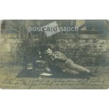 1915 - Első világháborús K.u.K. híradós katona állomáshelyén. Tábori bélyegzéssel. Képeslap, fotólap. (2791817)