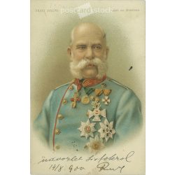   1900 – Ferenc József osztrák császár. Képeslap, litográfia. (2791819)