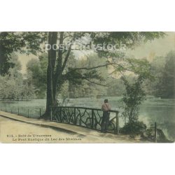   1910 - Párizsi Minimes-tó. Képeslap, színezett fotólap. (2791860)