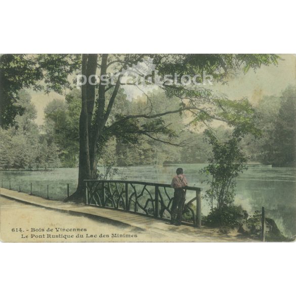 1910 - Párizsi Minimes-tó. Képeslap, színezett fotólap. (2791860)