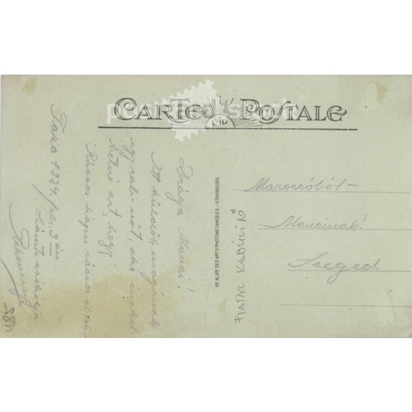 1924 - Fiatal, szabin nő. Képeslap, színezett fotólap. (2791864)