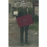 1912 - Kreatív, francia képeslap, színezett fotólap. Papír applikációval, felülragasztással. (2791866)
