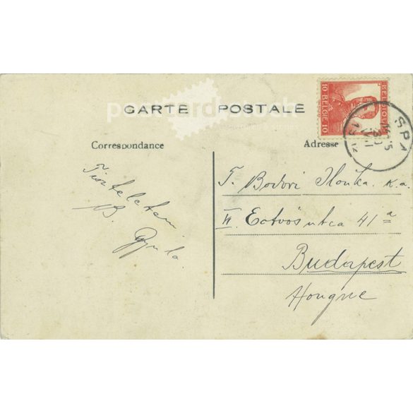 1912 - Kreatív, francia képeslap, színezett fotólap. Papír applikációval, felülragasztással. (2791866)