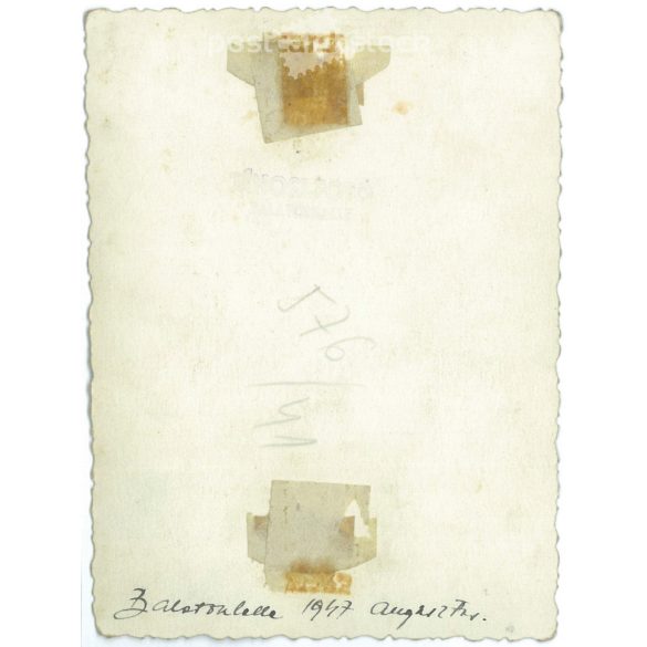 1947 - Balatonlelle, séta a parton. Képeslap, fotólap. (2791869)