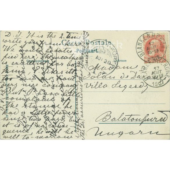 1907 - Blankenberghe, a strandolás örömei. Belgium. Képeslap, fotólap. (2791883)