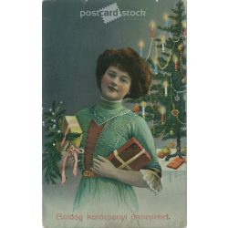 Karácsonyi üdvözlőlap. Színezett fotólap. (2791923)