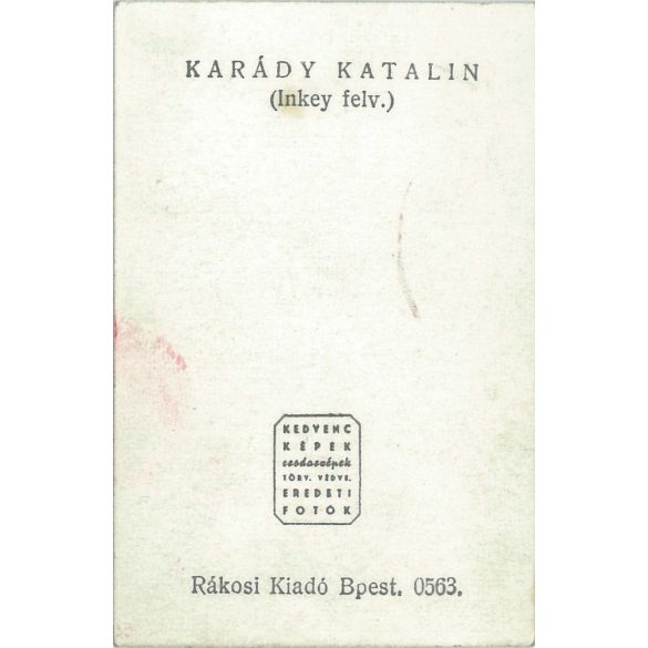 Karády Katalin, Inkey Tibor műtermi profil portréja, cigarettával 1930-as évek. Zselatinos ezüst. (2791943)