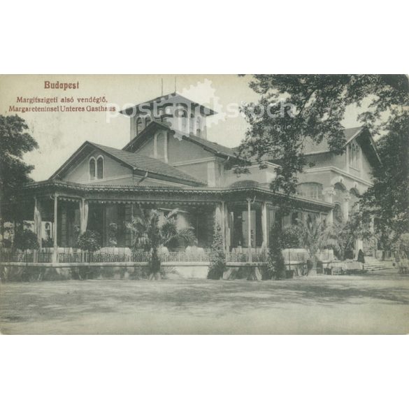 1912 - Margitszigeti alsó vendéglő. Budapest. Eredeti papírkép, képeslap, fotólap. (2792030)