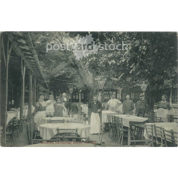 1913 - Hüvösvölgy Balázs vendéglő. Budapest. Eredeti papírkép, képeslap, fotólap. (2792031)
