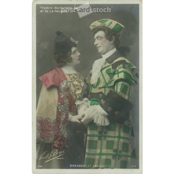1907 - Varieté Színház. Párizs. Eredeti papírkép, színezett fotólap, képeslap. (2792033)