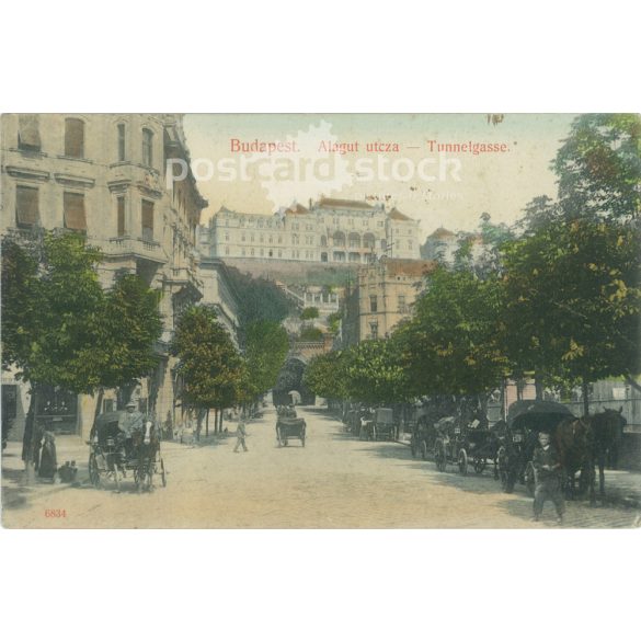 1914 - Budapest, Alagút utca. Színezett fotólap, képeslap. (2792051)