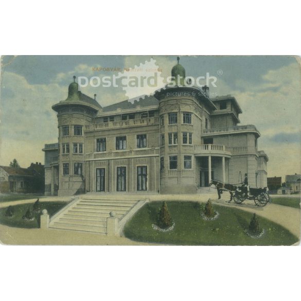 1911 - Kaposvár. Nemzeti színház. Színezett fotólap, képeslap. (2792057)