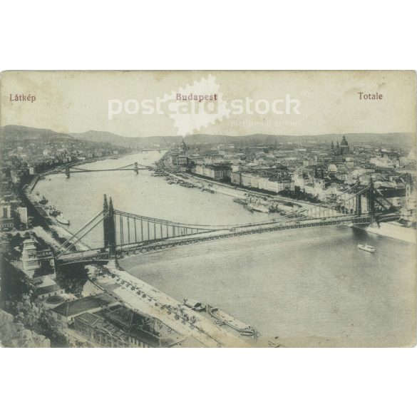 1914 - Budapest. Látkép. Fekete-fehér fotólap, képeslap. (2792064)