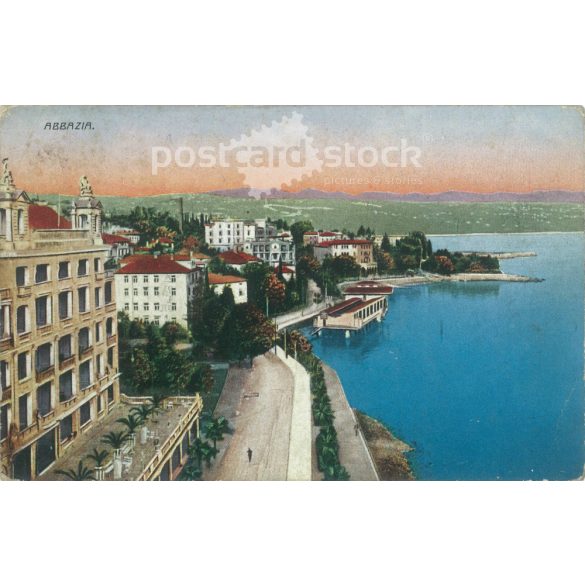 1925 - Abbázia. Látkép. Színezett fotólap, képeslap. (2792075)