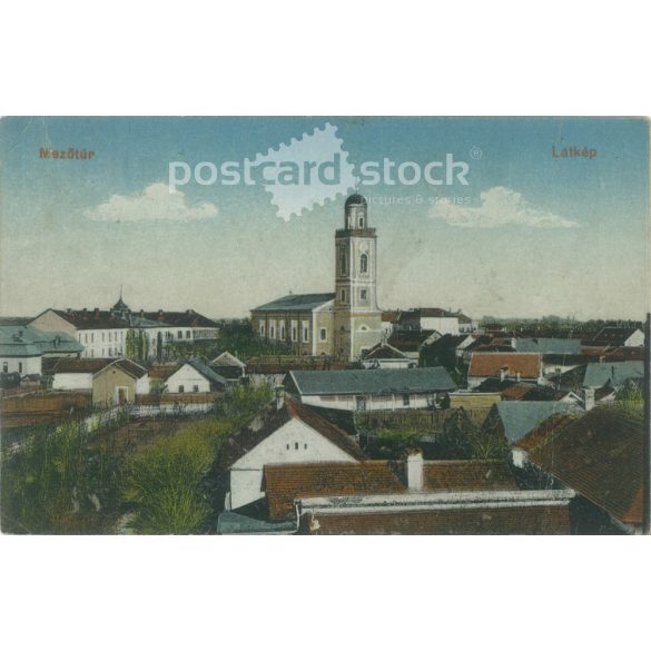 1908 - Mezőtúr látképe. Színezett fotólap, képeslap. (2792089)