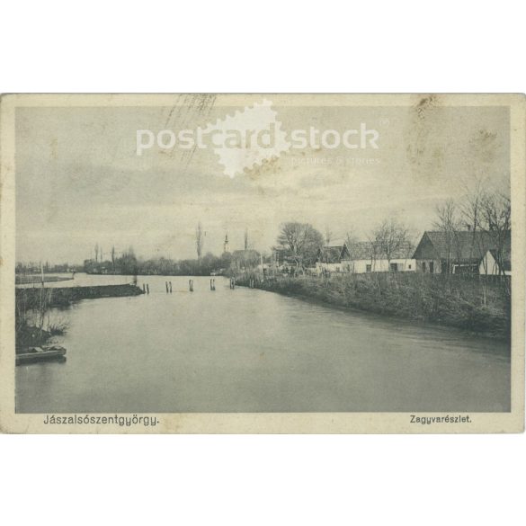 1929 - Jászalsószentgyörgy. Zagyva részlet. Fekete-fehér fotólap, képeslap. (2792092)