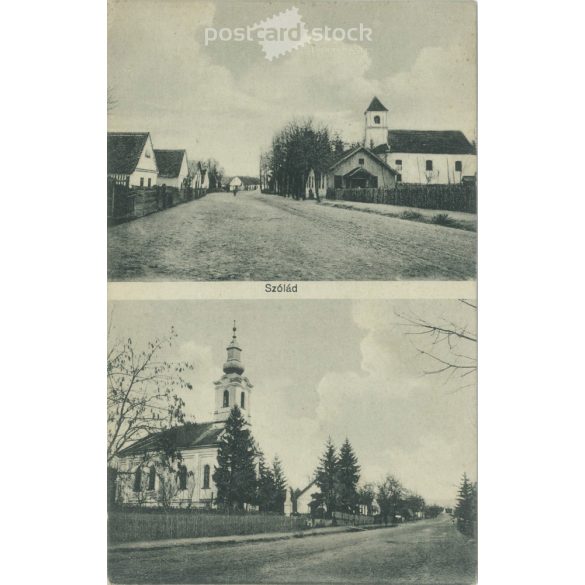 1916 - Szólád. Fő utca. Fekete-fehér fotólap, képeslap. (2792093)