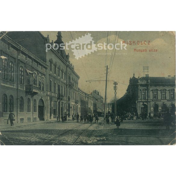 1908 - Miskolc. Hunyadi utca. Színezett fotólap, képeslap. (2792095)