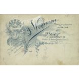 1905 - Weitzmann fényképészeti műterem, Bécs. Fiatal pár egészalakos esküvői fotója. Színezett kabinetfotó / keményhátú fotó / vizitkártya, CDV fotó. (2792100)