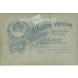 1900-as évek eleje. Rasem Victor fényképészeti műterme, Budapest. Egészalakos műtermi fotó. Fiatalember, elegáns öltözékben, bajusszal. Kabinetfotó / keményhátú fotó / vizitkártya, CDV fotó. (2792106)