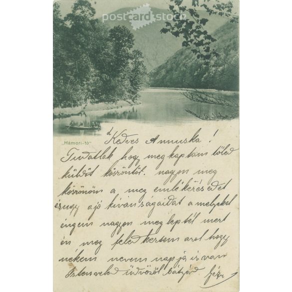 1906 - Hámori-tó, Miskolc. Színezett fotólap, képeslap. (2792124)