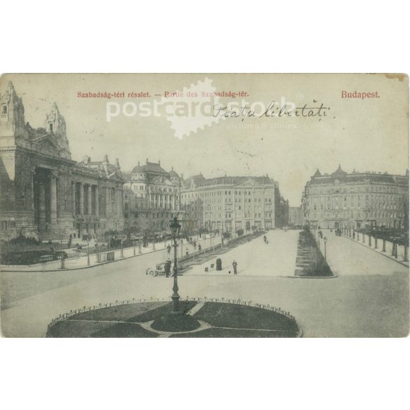 1906 - Budapest, Szabadság-tér részlet. Fekete-fehér fotólap, képeslap. (2792130)