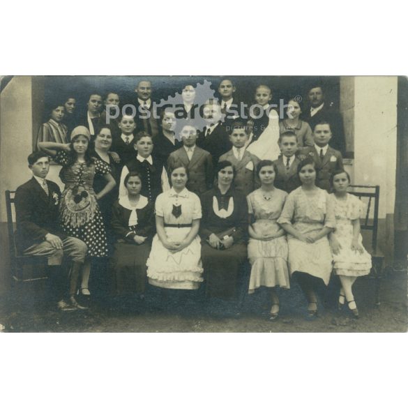 1936 - Tánciskolai emlék. Fekete-fehér fotólap, képeslap. (2792139)