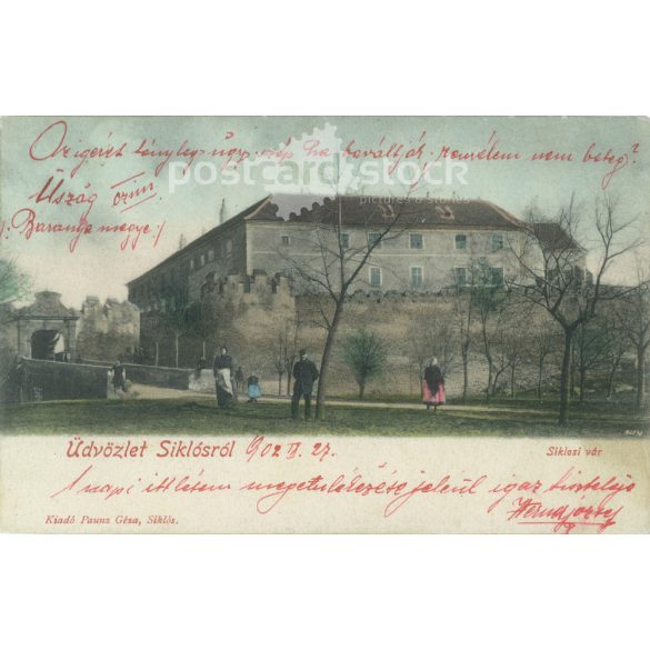 1902 - Üdvözlet Siklósról. Színezett fotólap, képeslap. (2792142)