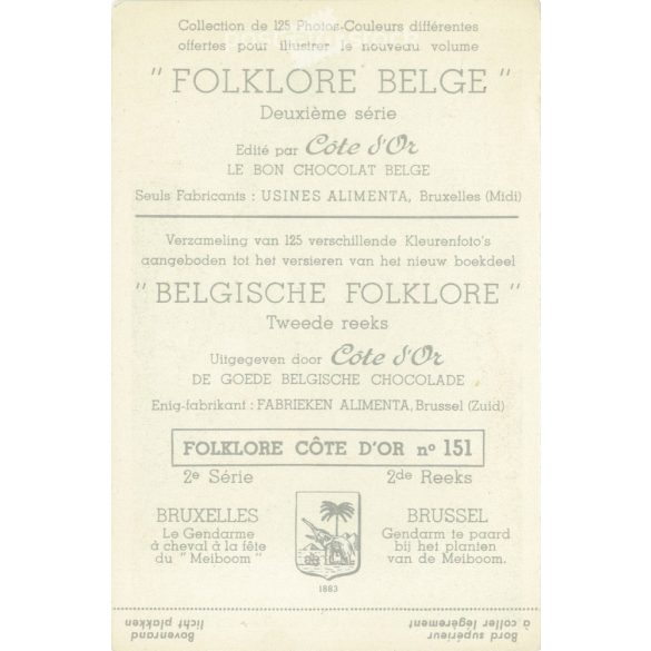 A FOLKLORE BELGE második sorozatának illusztrálására készült színes fotók egyike. Ofszet nyomat. (2792160)