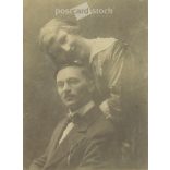 1915 - Fiatal pár fotója. Mariska és Joci. Borossebes. Készítője ismeretlen. Eredeti, kasírozott papírkép. (2792258)