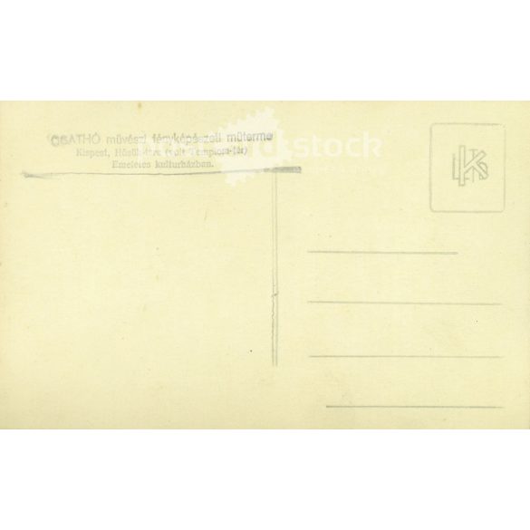 1940-es évek. Fiatal pár esküvői fotója. Csathó művészi fémyképészeti műtermében készült a fotó, fotólap, képeslap. Budapest, Kispest, Templom tér. (2792275)