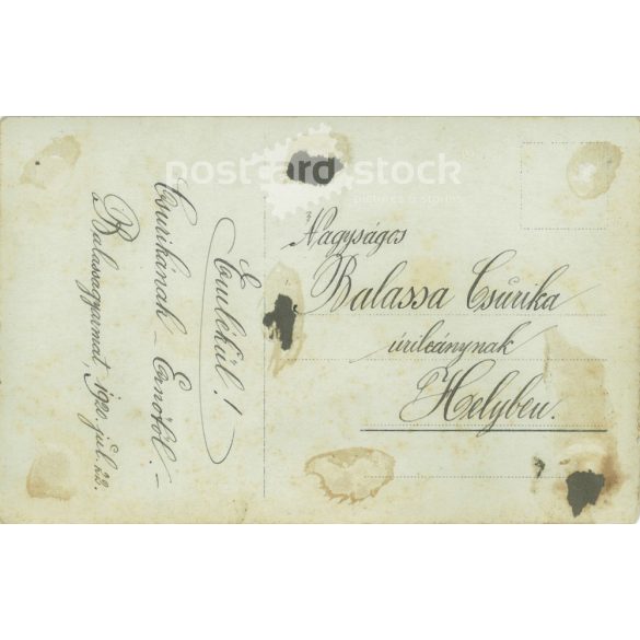 1920 - Emlék, Csurikának Ernőtől. Balassagyarmat. Barári társaság a szabadban. Készítője ismeretlen. Eredeti Papírkép. Fotólap, képeslap. (2792289)