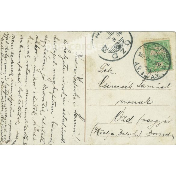 1909 - Romantikus képeslap, színezett fotólap. (2792296)