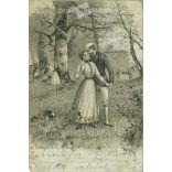 1906 - Romantikus képeslap, egyedi illusztrációval. (2792297)