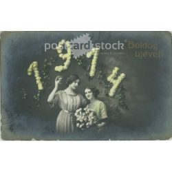 1914 - Újévi üdvözlőlap, fotólap. (2792304)