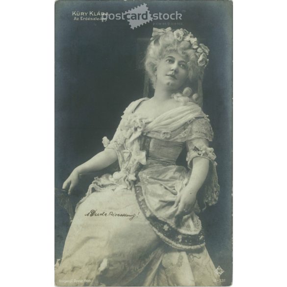 1910 - Küry Klára színésznő képeslap, fotólap. (2792307)