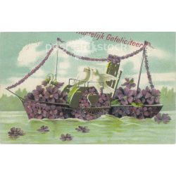   1915 - Őszinte gratuláció. Holland, litografált, dombornyomott és aranyozott. (2792319)