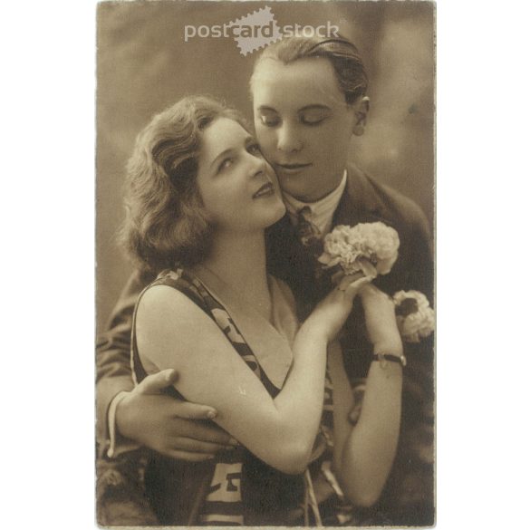 1938 - Romantikus régi képeslap, szépia fotólap. (2792383)