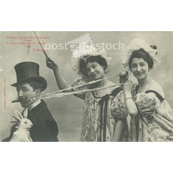   1905 – Francia humoros régi képeslap. Fekete-fehér fotólap. (2792392)