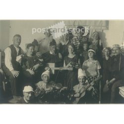   1930-as évek. Németország. Alkalmi színtársulat. Fekete-fehér eredeti papírkép, régi fotó.  (2792462)