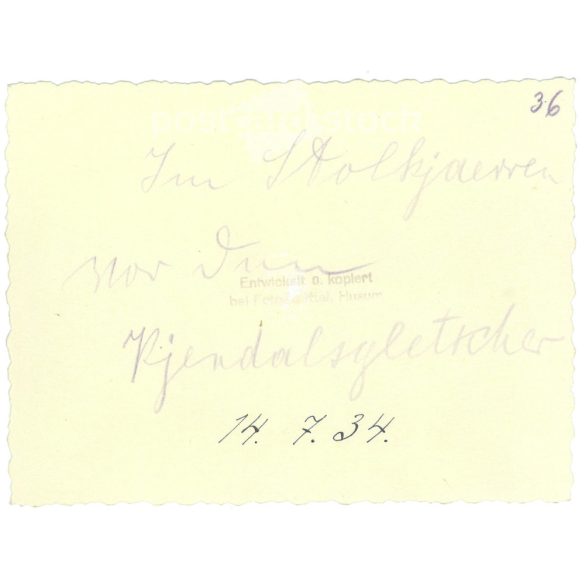 1934. Németország. Kirándulók lovaskocsival a hegyekben. Fekete-fehér eredeti papírkép, régi fotó. (2792476)