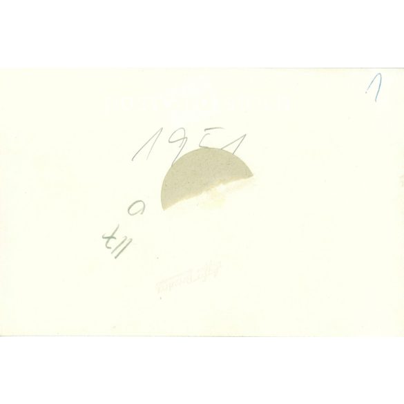 1951. Németország. Autóbusz kiránduláson. Fekete-fehér eredeti papírkép, régi fotó. (2792486)