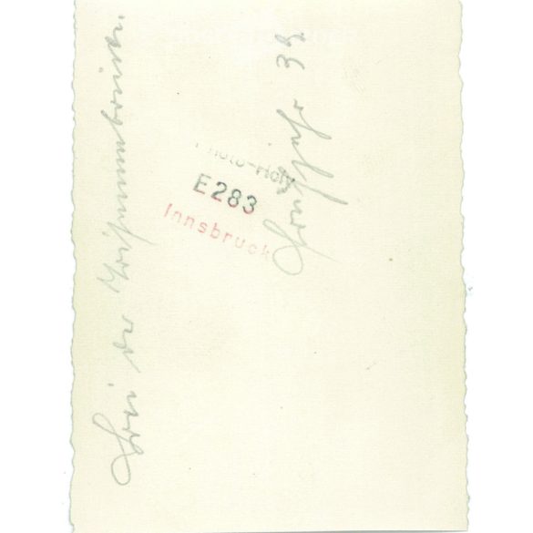 1939. Németország. Motoros túrán a hegyekben. A kép készítője és a rajta szereplő személye ismeretlen. Fekete-fehér eredeti papírkép, régi fotó. (2792525)