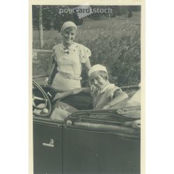   1930-as évek. Németország. Hölgyek kiránduláson. A kép készítője és a rajta szereplők személye ismeretlen. Fekete-fehér eredeti papírkép, régi fotó. (2792530)