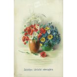 1921 - Litografált, névnapi üdvözlőlap, régi képeslap. (2792534)