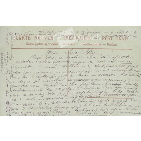 1900-as évek. Romantikus régi képeslap. Színezett fotólap. (2792550)