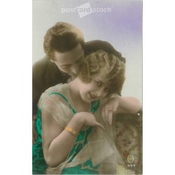   1920-as évek. Romantikus képeslap. Eredeti papírkép. Régi fotó. Színezett fotólap, képeslap. (2792564)