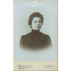   Rechnitzer Károly fényképészeti műterem munkája. 1900-as évek eleje. Pancsova, Szerbia. Katharine Kernweis, műtermi fotója. Régi fotó, vizitkártya, CDV fotó. (2792575)