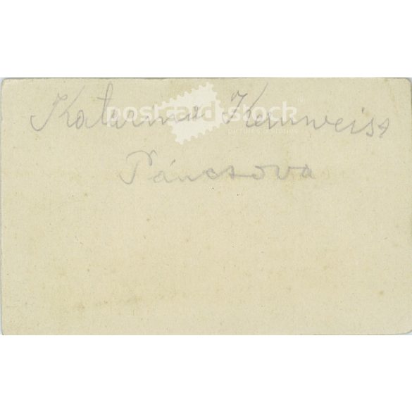 Rechnitzer Károly fényképészeti műterem munkája. 1900-as évek eleje. Pancsova, Szerbia. Katharine Kernweis, műtermi fotója. Régi fotó, vizitkártya, CDV fotó. (2792575)