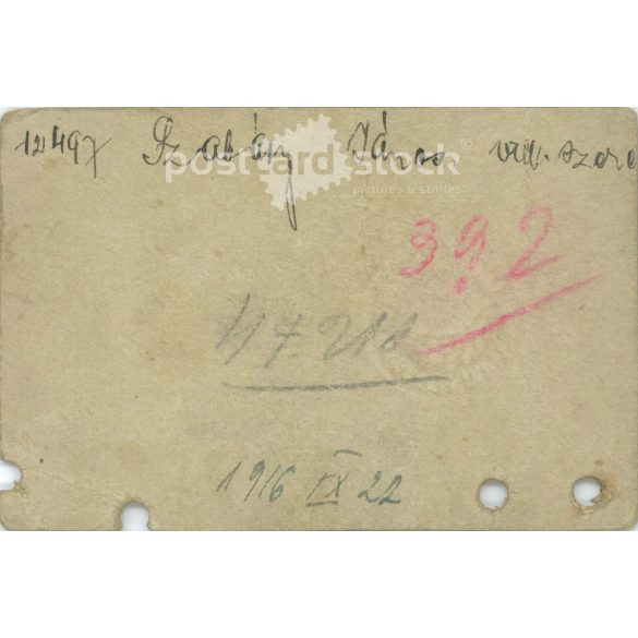 1916 - Szabáry János igazolvány fotója. Régi fotó, vizitkártya, CDV fotó. (2792604)